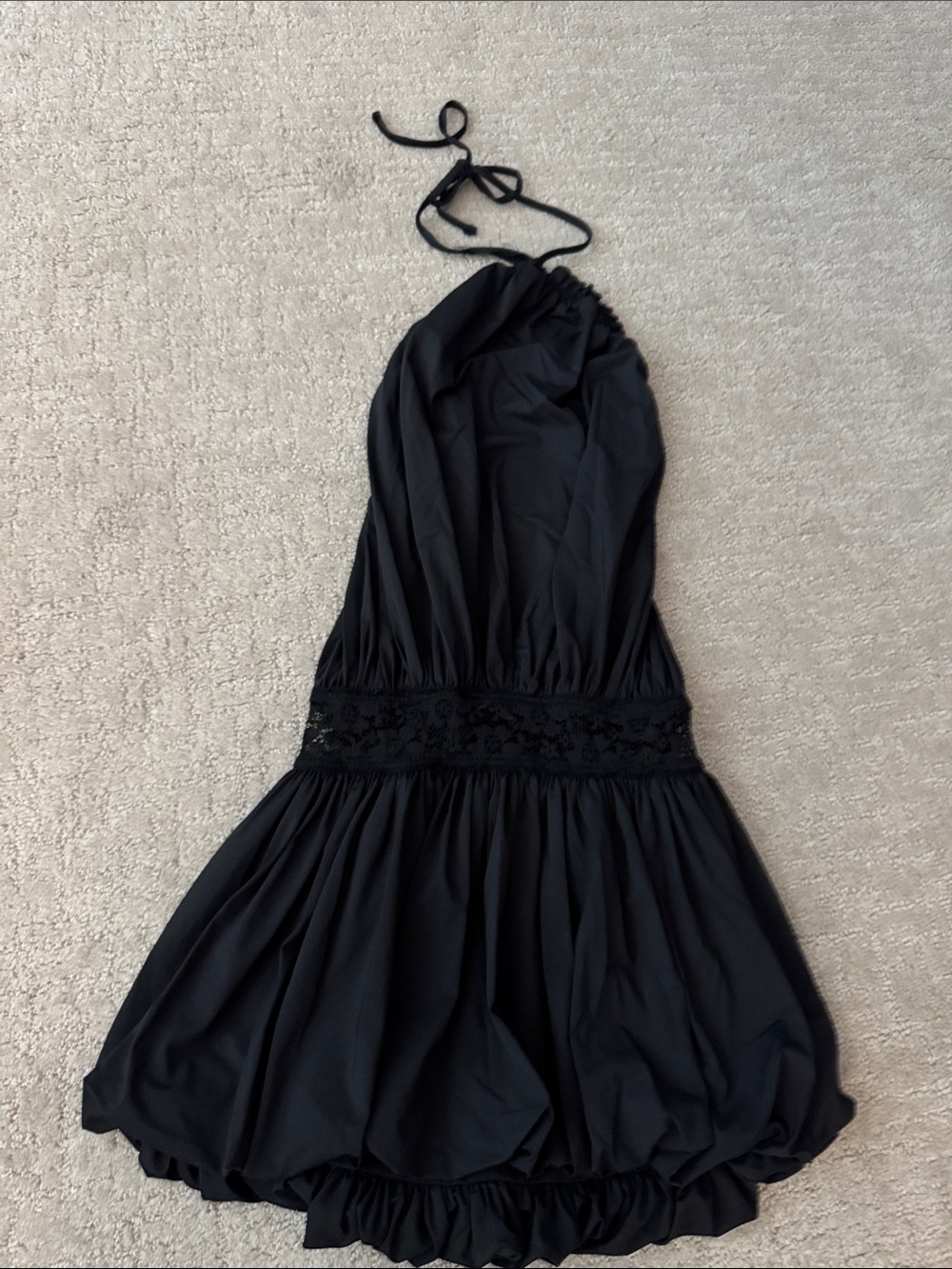 Edikted Black Halter Bubble Dress - Sleeveless